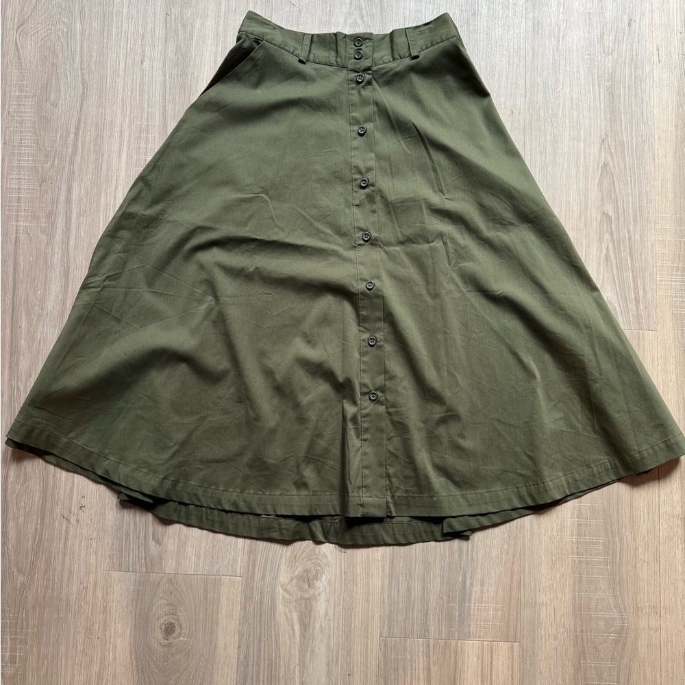 Forever 21 Dark Green A-Line Skirt
